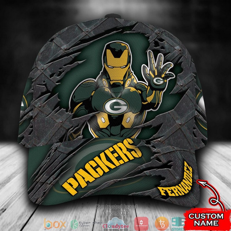 Green Bay Packers Iron Man NFL Custom Name Cap word1