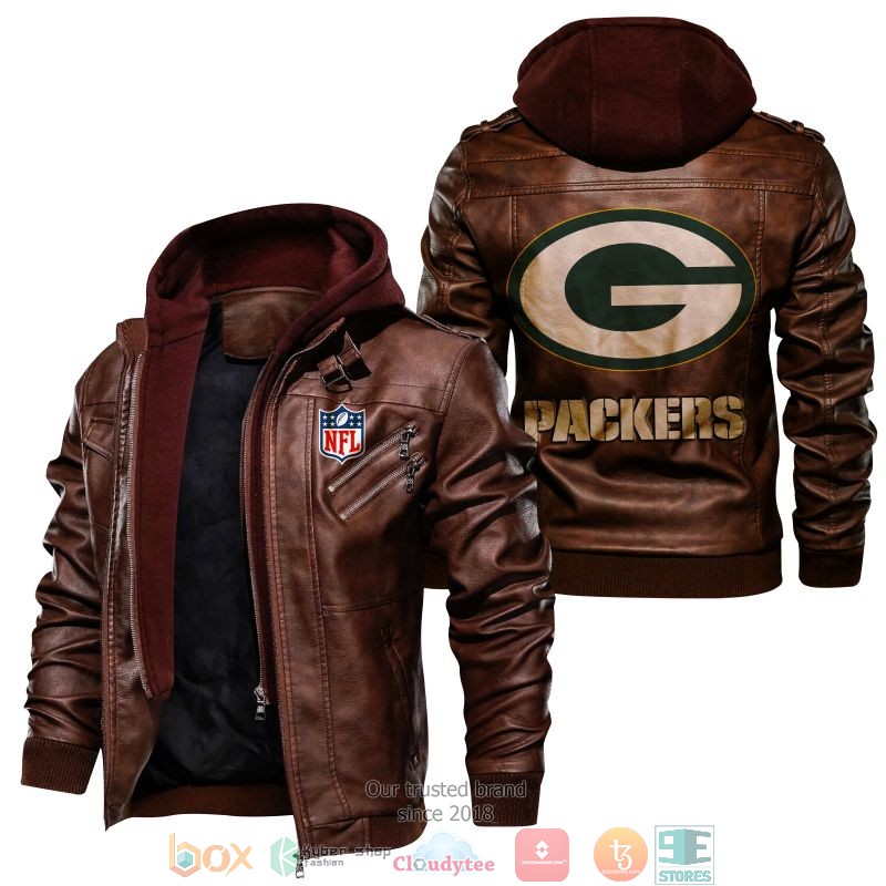 NEW Green Bay Packers PU Leather Jacket 2 NEW Green Bay Packers PU Leather Jacket word2