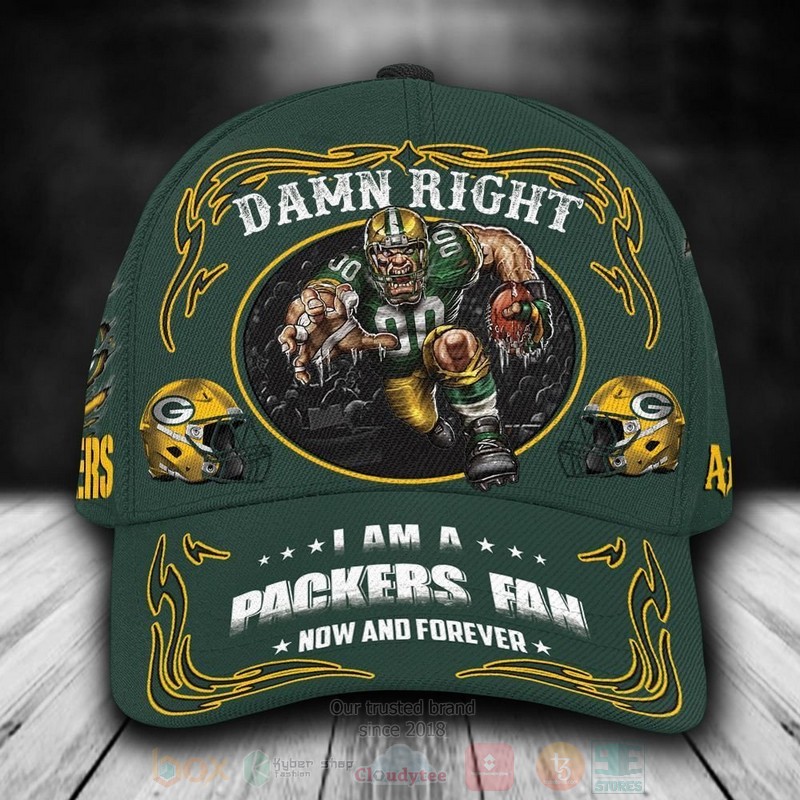BEST Green Bay Packers Mascot NFL Team Custom Name Green 3D Cap 9 BEST Green Bay Packers Mascot NFL Team Custom Name Green 3D Cap word2