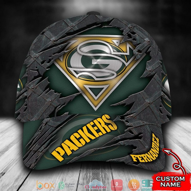 Green Bay Packers Superman NFL Custom Name Cap 1 Green Bay Packers Superman NFL Custom Name Cap word2