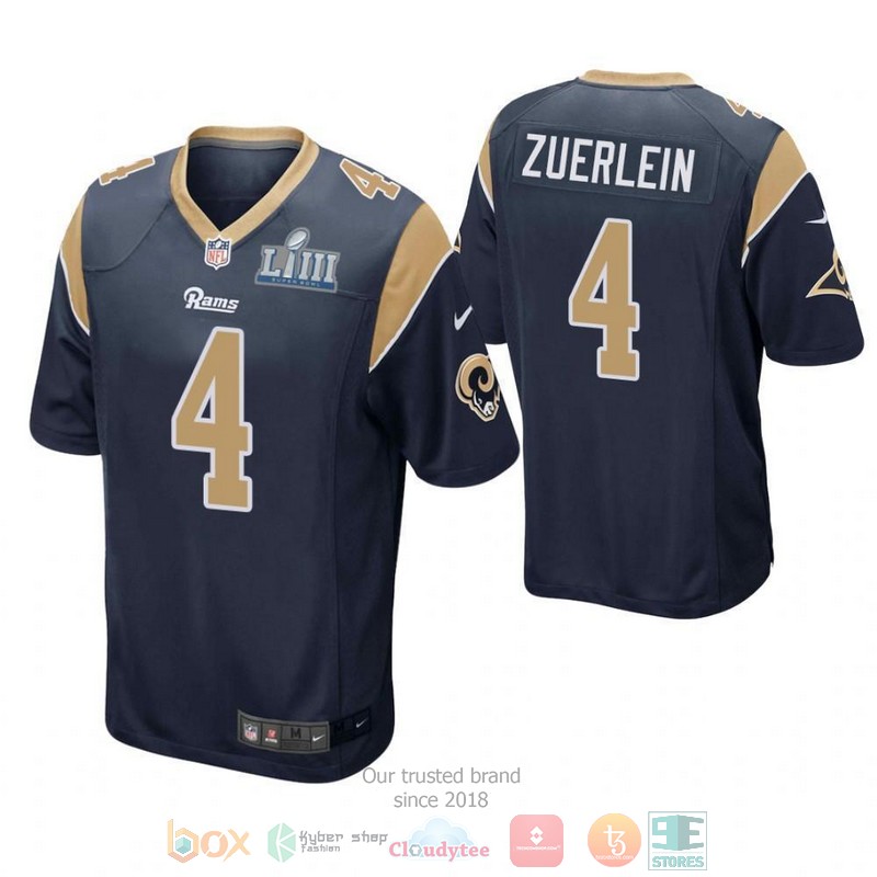 NEW Greg Zuerlein Los Angeles Rams Super Bowl LIII Football Jersey 4