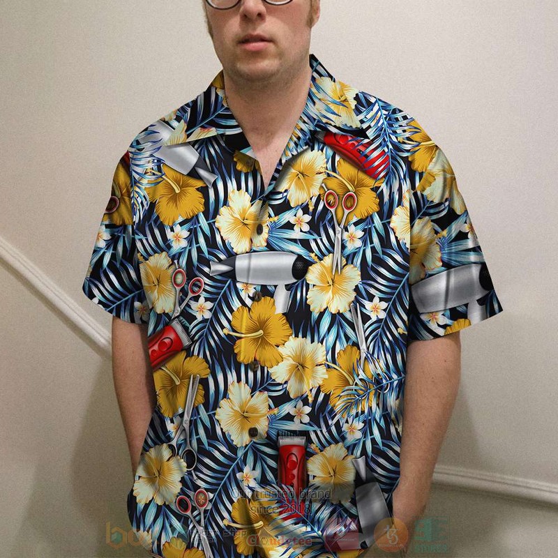 BEST Hairstylist, with flower and tools Aloha Hawaiian Shirt 3 BEST Hairstylist, with flower and tools Aloha Hawaiian Shirt word1