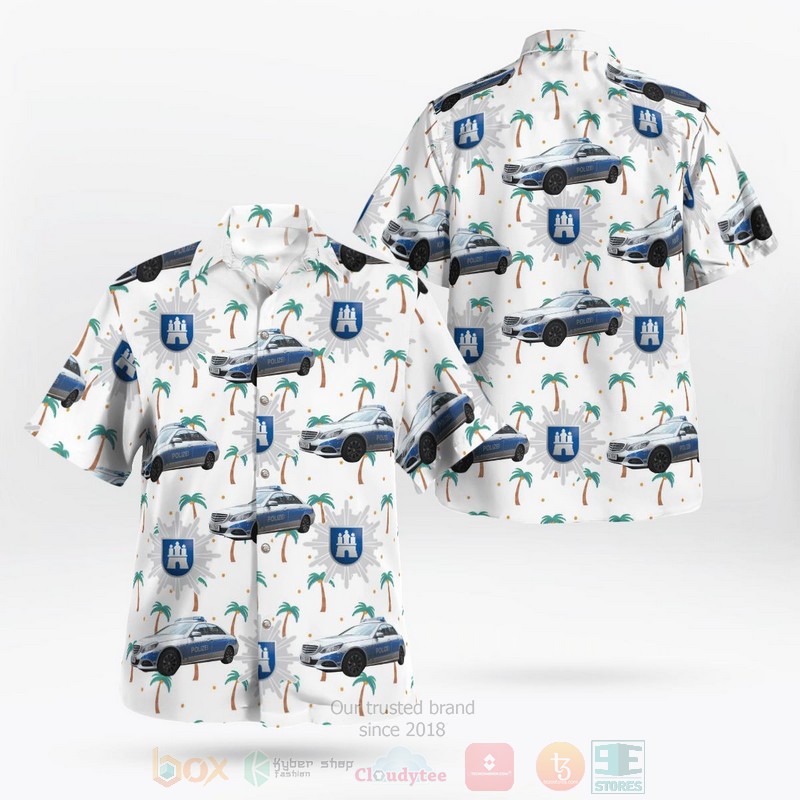 BEST Hamburg Police Polizei Hamburg Police Car 3D Aloha Shirt word2