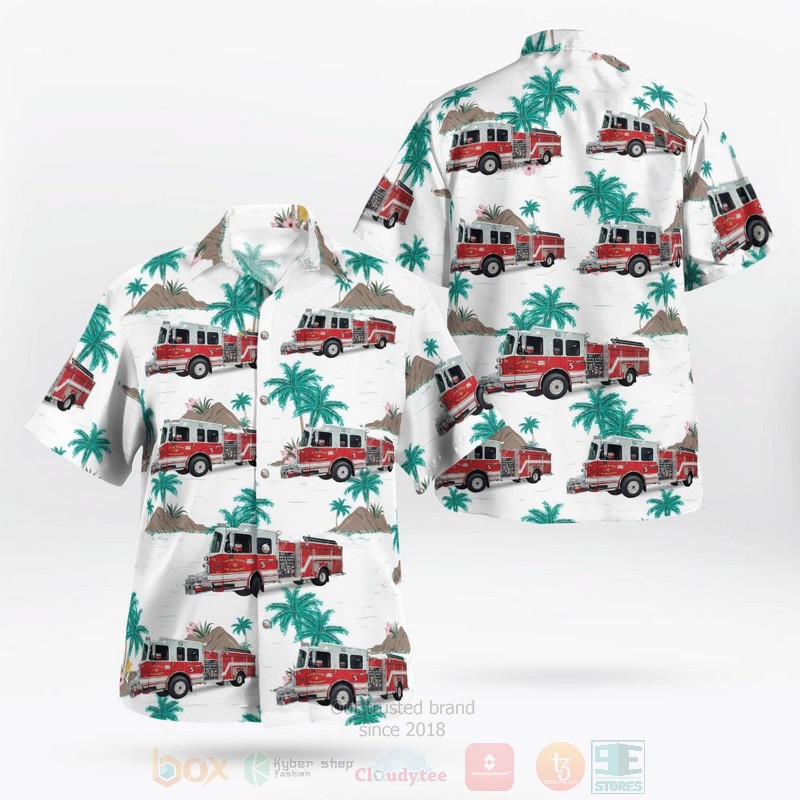 BEST Hickory, North Carolina, Hickory Fire Department 3D Aloha Shirt word1