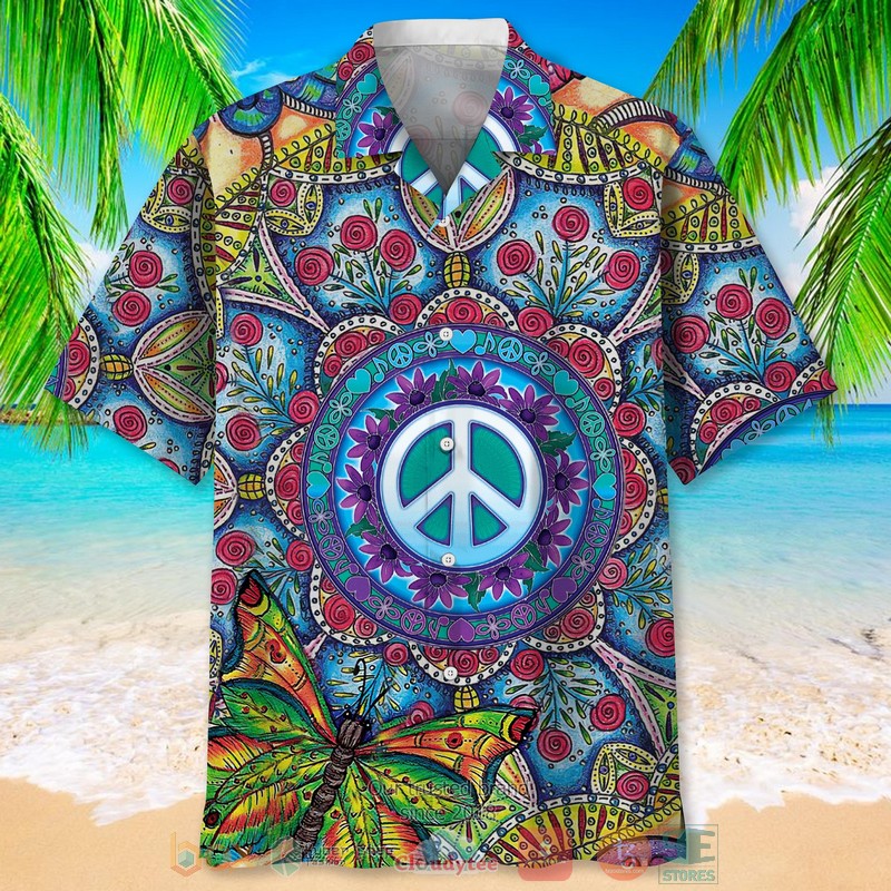NEW Hippie Flower Hawaiian Shirt 2 NEW Hippie Flower Hawaiian Shirt word2