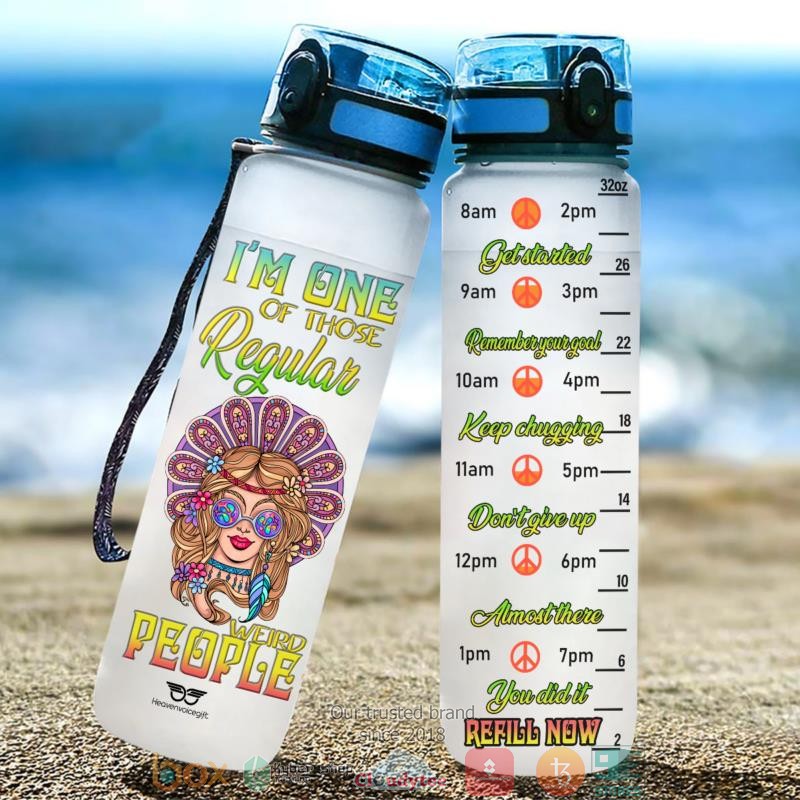 Hippie Im One Of Those Regular Weird People Water Bottle