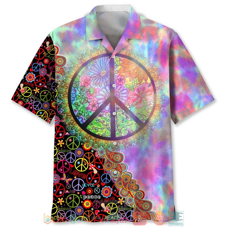NEW Hippie Love Peace Hawaiian Shirt 7