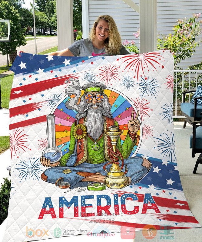 HOT Hippie Stoner America Independence Day Blanket Quilt 2 HOT Hippie Stoner America Independence Day Blanket Quilt word2