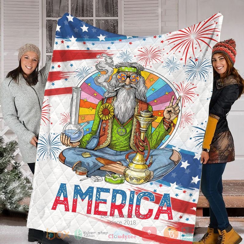 HOT Hippie Stoner America Independence Day Blanket Quilt 3 HOT Hippie Stoner America Independence Day Blanket Quilt word2