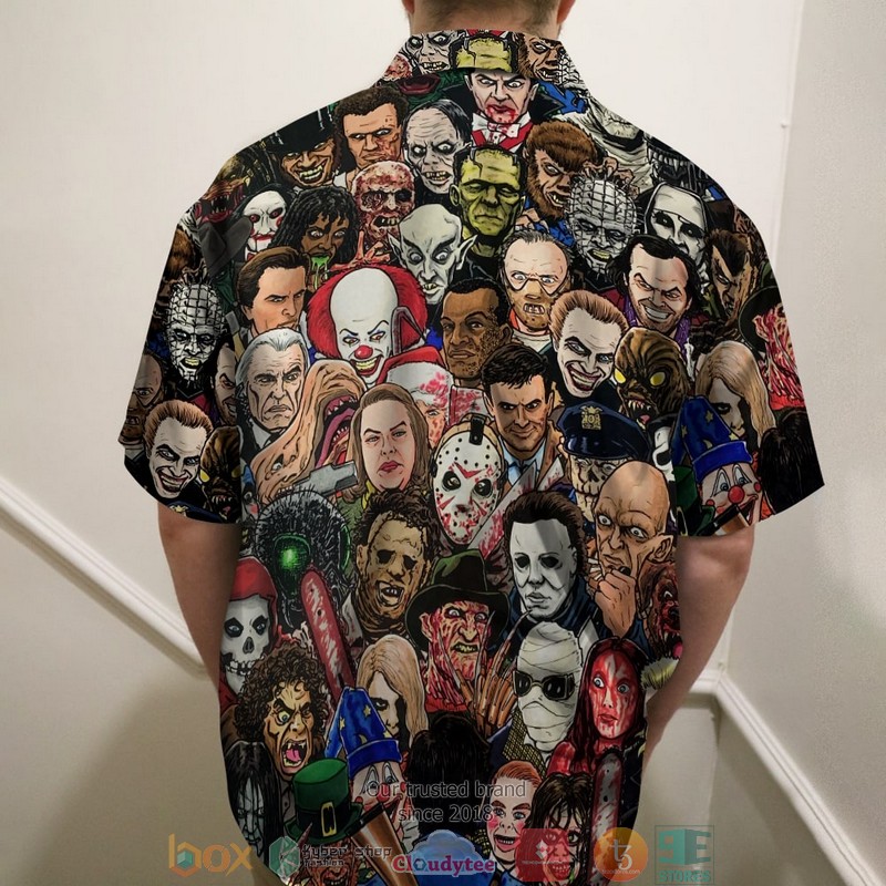 Horror Movie Film Faces Hawaiian Shirt, Short 3 Horror Movie Film Faces Hawaiian Shirt, Short word1