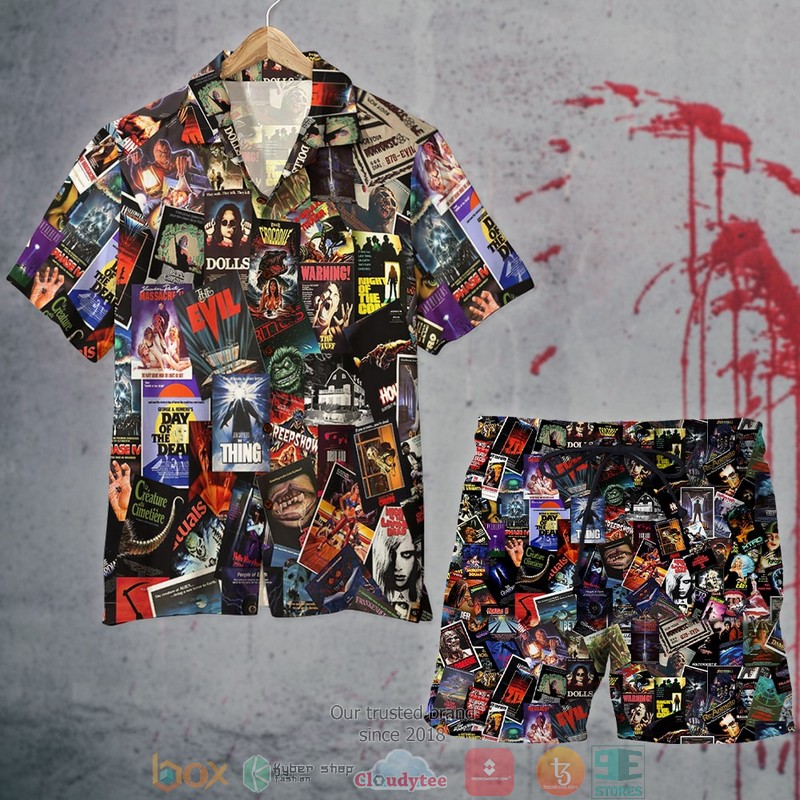 HOT Horror Movie Film pattern Hawaii Shirt, Shorts 2 HOT Horror Movie Film pattern Hawaii Shirt, Shorts word3