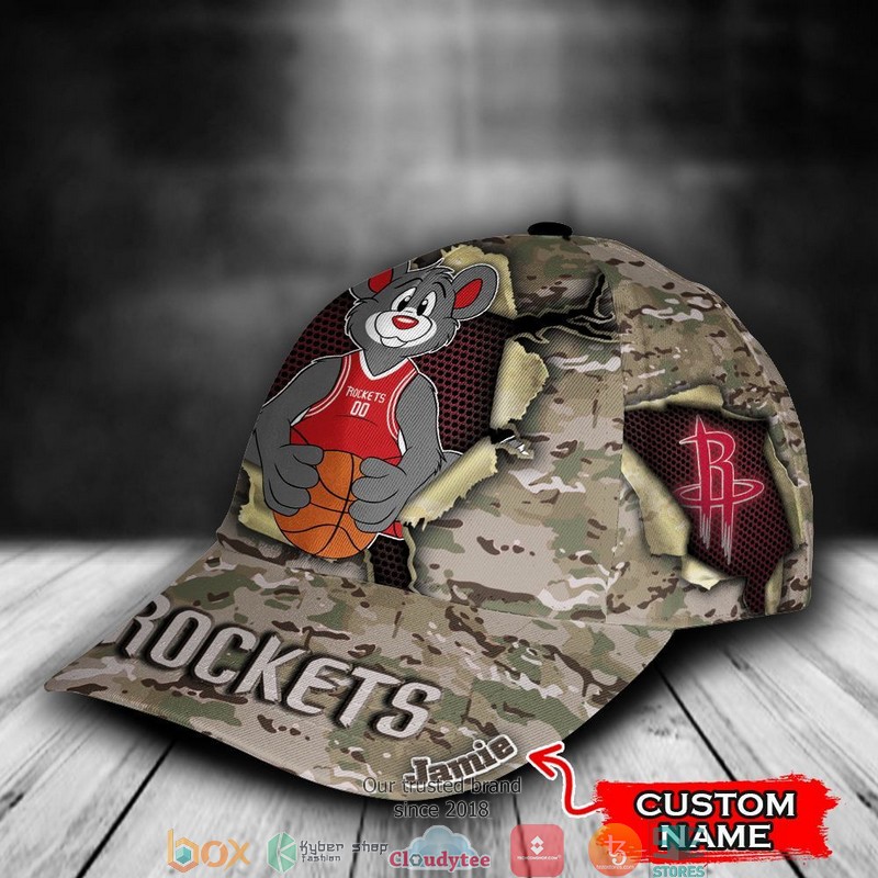 Houston Rockets Camo Mascot NBA Custom Name Cap 2 Houston Rockets Camo Mascot NBA Custom Name Cap word3