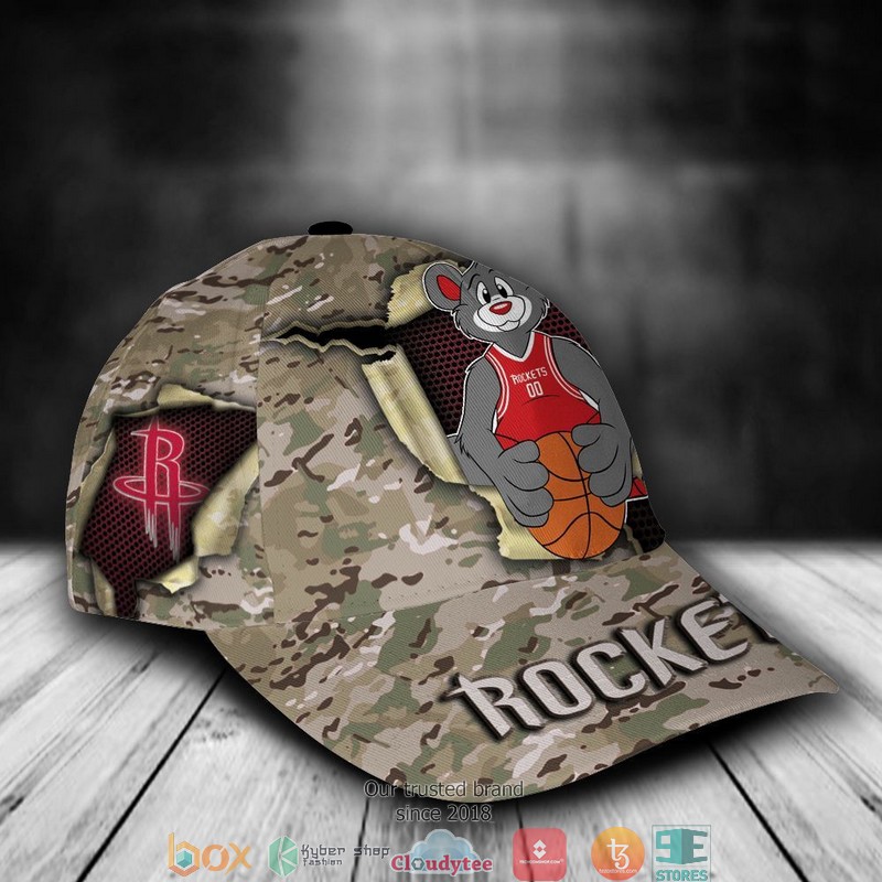Houston Rockets Camo Mascot NBA Custom Name Cap 3 Houston Rockets Camo Mascot NBA Custom Name Cap word3
