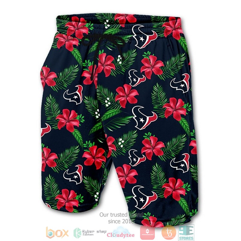 Houston Texans Hibiscus Hawaiian Shorts
