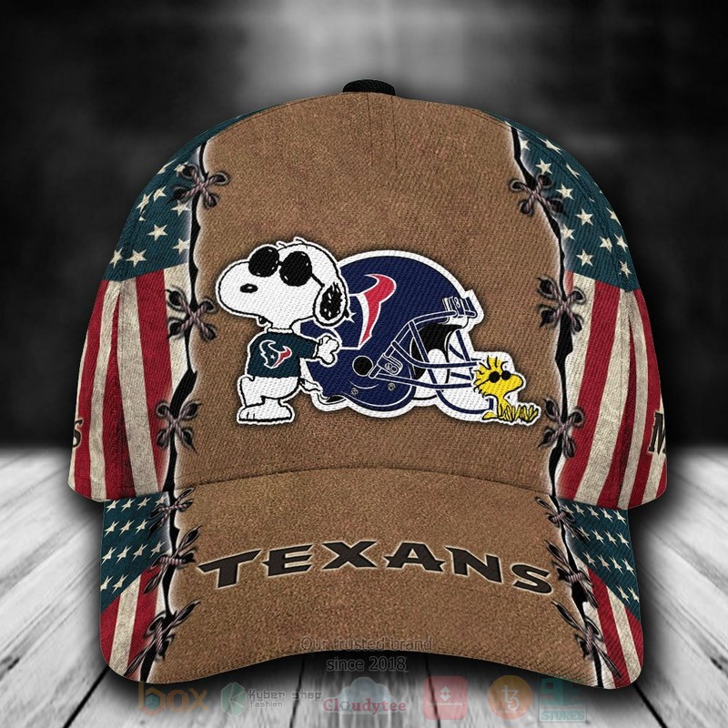 BEST Houston Texans Snoopy NFL Team Custom Name 3D Cap