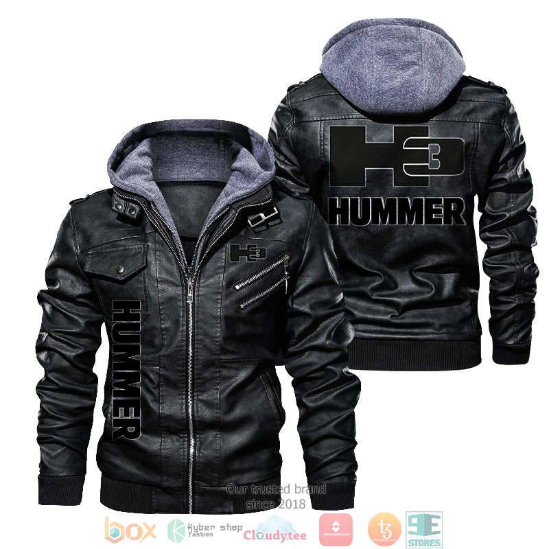 NEW Hummer H3 PU Leather Jacket word1