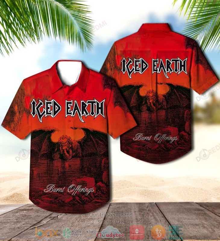 Iced Earth Burnt Offerings Short Sleeve Hawaiian Shirt word3