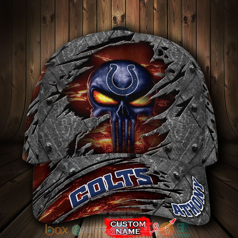 Indianapolis Colts Luxury Skull NFL Custom Name Cap 1 Indianapolis Colts Luxury Skull NFL Custom Name Cap word1