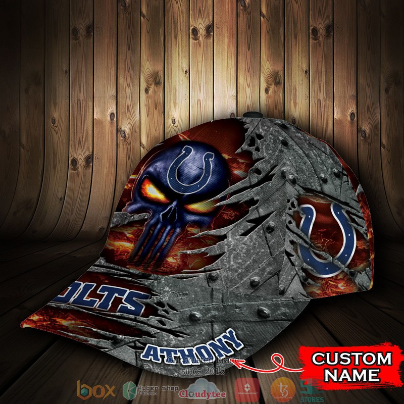 Indianapolis Colts Luxury Skull NFL Custom Name Cap 3 Indianapolis Colts Luxury Skull NFL Custom Name Cap word1