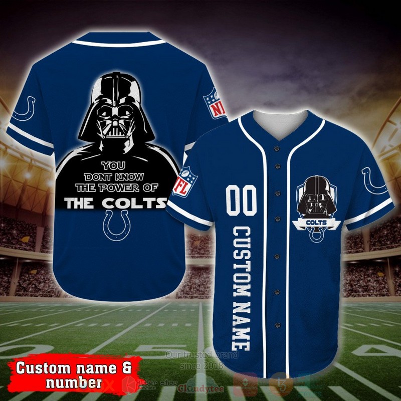 BEST Indianapolis Colts, Darth Vader Custom AOP Baseball Jersey word2
