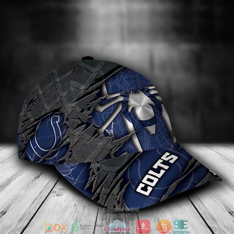 Indianapolis Colts Spider Man NFL Custom Name Cap 2 Indianapolis Colts Spider Man NFL Custom Name Cap word3