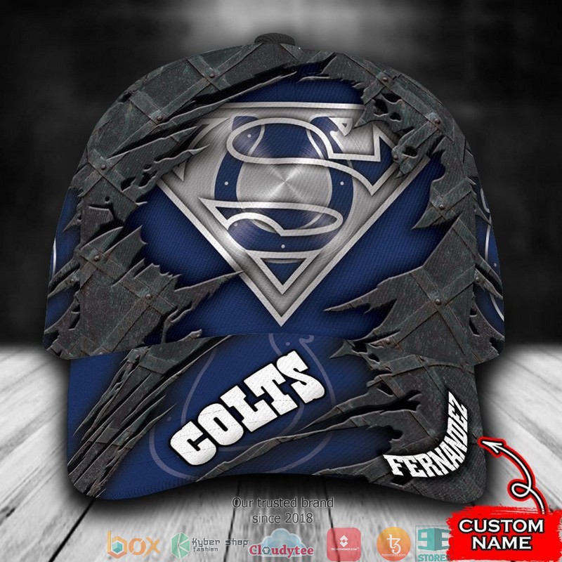 Indianapolis Colts Superman NFL Custom Name Cap word1