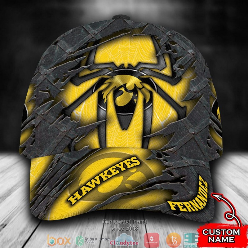 Iowa Hawkeyes Spiderman NCAA1 Custom Name Cap