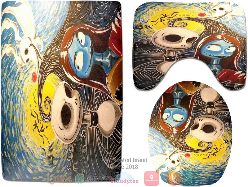NEW Jack Skellington and Sally Halloween Shower Curtain Set 3 NEW Jack Skellington and Sally Halloween Shower Curtain Set word1