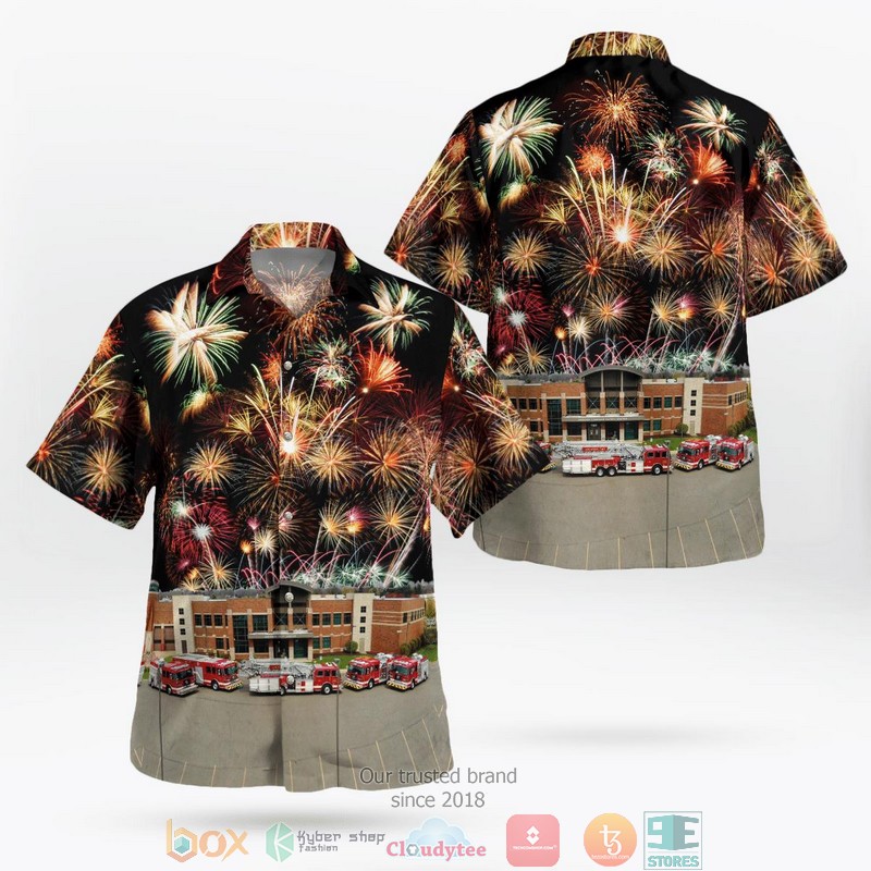 Jackson Township Fire Department Stark County Ohio 4th Of July Hawaiian Shirt word1