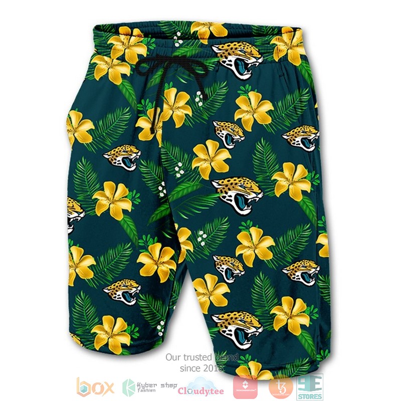 Jacksonville Jaguars Hibiscus Hawaiian Shorts