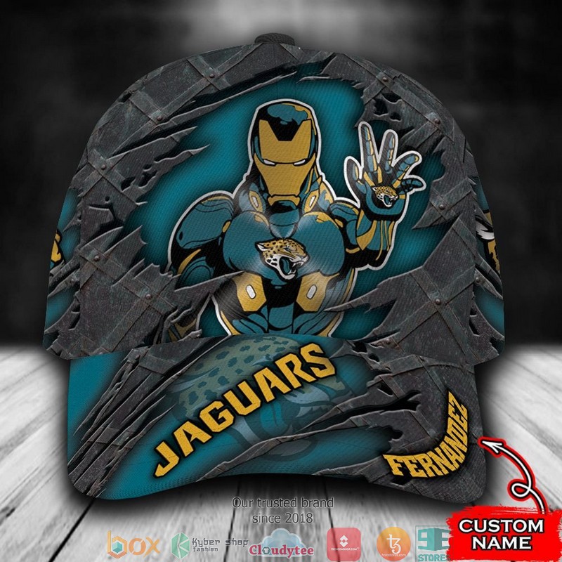 Jacksonville Jaguars Iron Man NFL Custom Name Cap word1