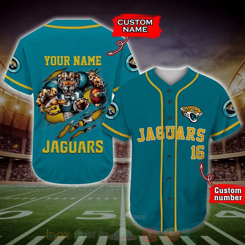 BEST Jacksonville Jaguars Custom AOP Baseball Jersey word1