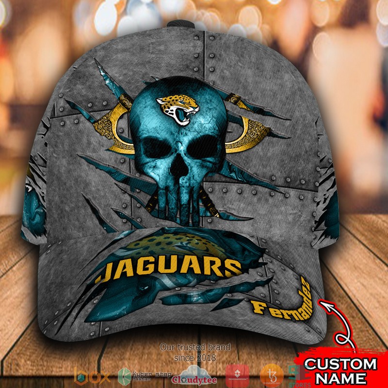 Jacksonville Jaguars Skull NFL Custom Name Cap word1