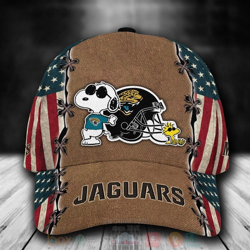 BEST Jacksonville Jaguars Snoopy NFL Team Custom Name 3D Cap word2
