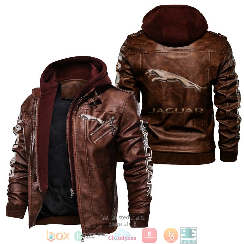 NEW Jaguar Cars PU Leather Jacket word1