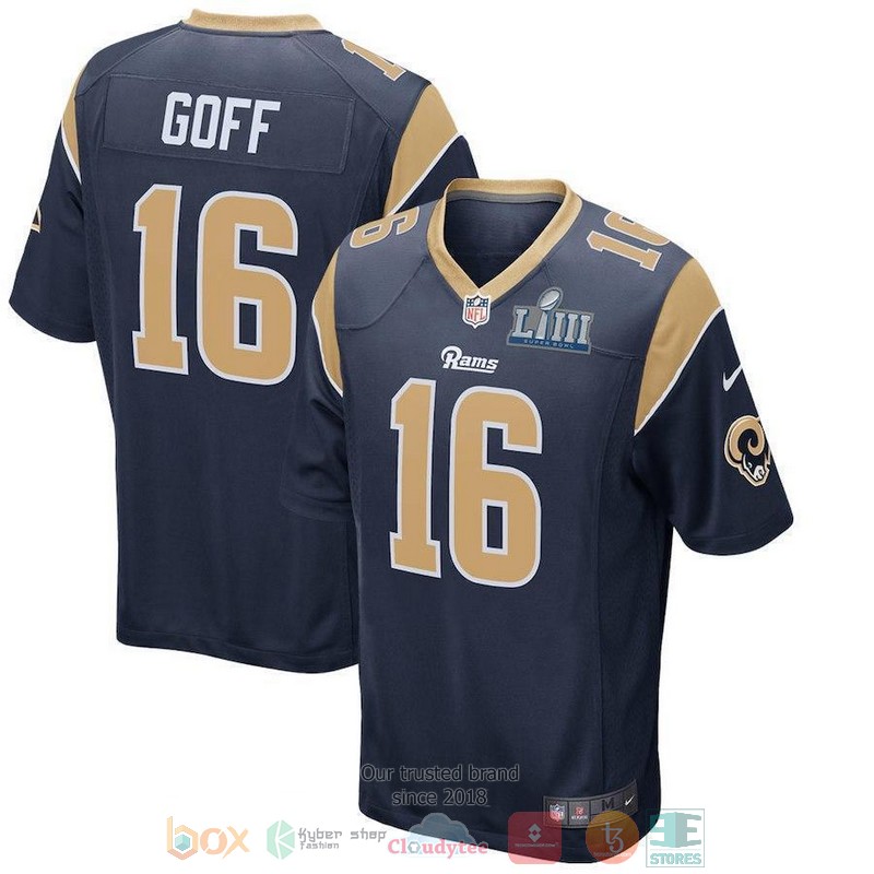 NEW Jared Goff Los Angeles Rams Super Bowl LIII Football Jersey 2