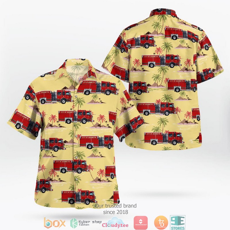 Jeannette Fire Department Jeannette Pennsylvania Hawaiian Shirt word1