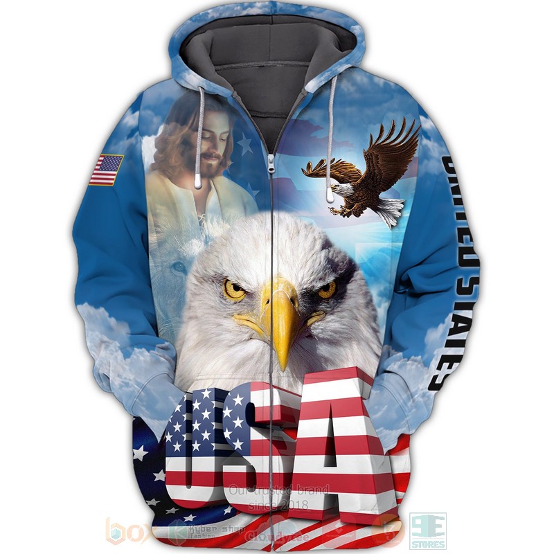 BEST Jesus, Eagle American Flag Independence Day Is Coming 3D Printing Shirt, Hoodie word3
