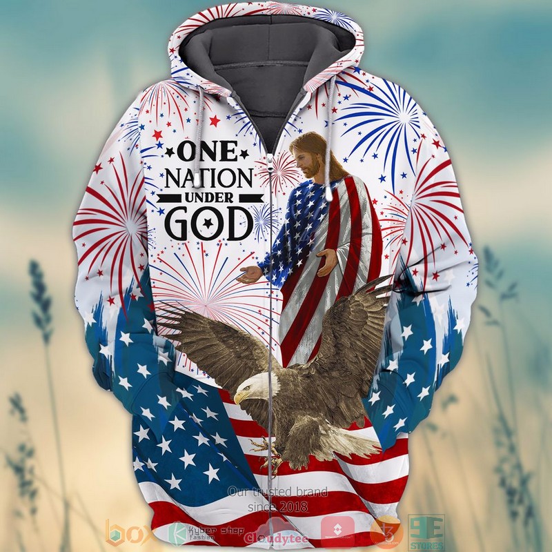 Jesus Eagle One Nation under God Independence day Shirt, hoodie word3