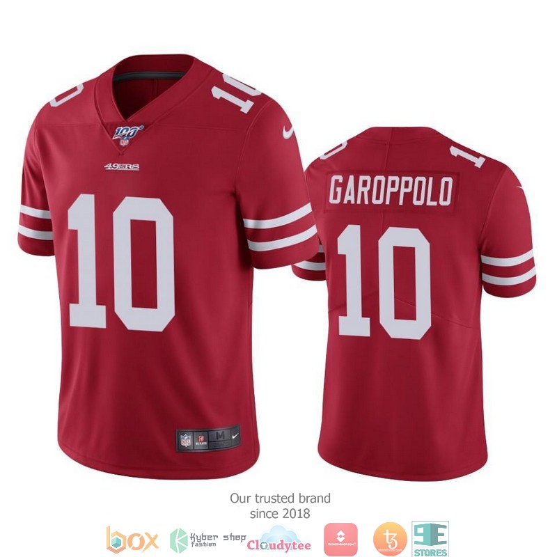 Jimmy Garoppolo San Francisco 49ers 100th Season Football Jersey Red word2