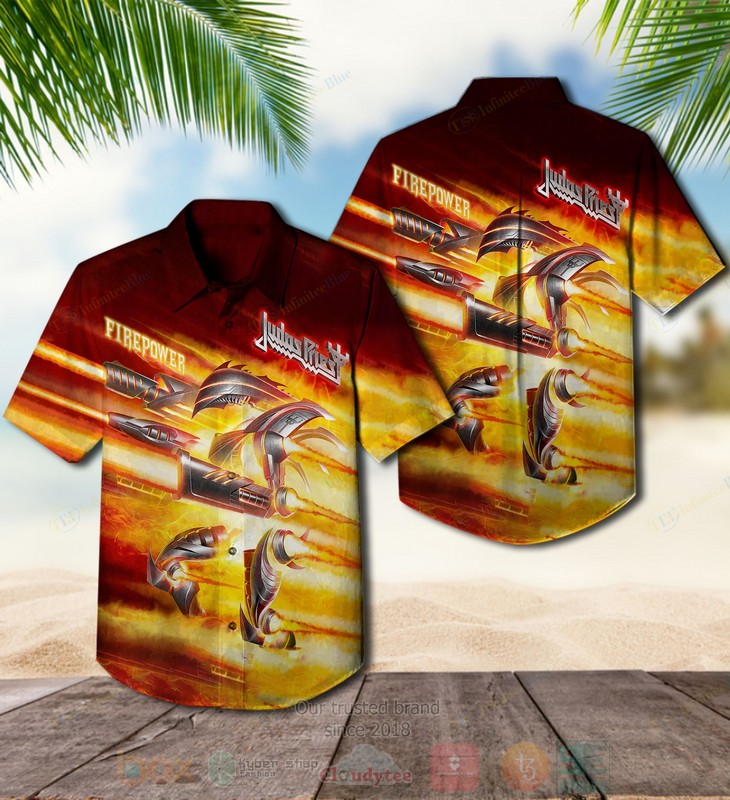 BEST Judas Priest Firepower Album Aloha Hawaiian Shirt