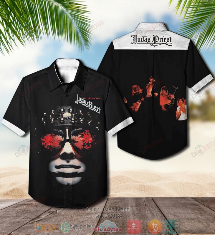 Judas Priest Killing Machine Short Sleeve Hawaiian Shirt word1