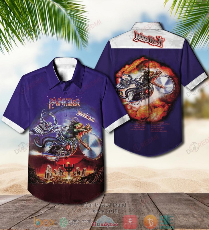 Judas Priest Painkiller Short Sleeve Hawaiian Shirt 1 Judas Priest Painkiller Short Sleeve Hawaiian Shirt word1