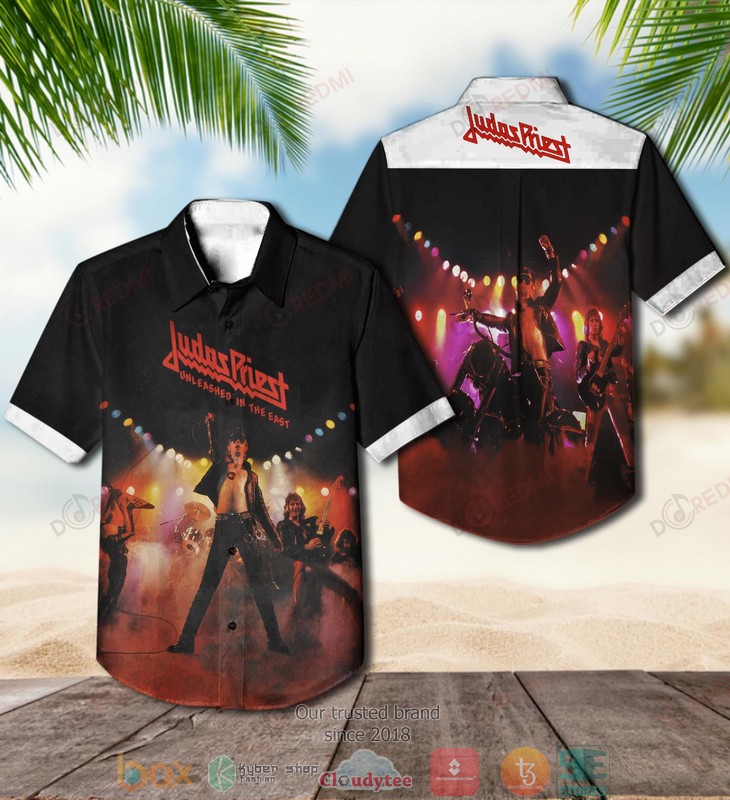 Judas Priest Unleashed in the East Short Sleeve Hawaiian Shirt word1