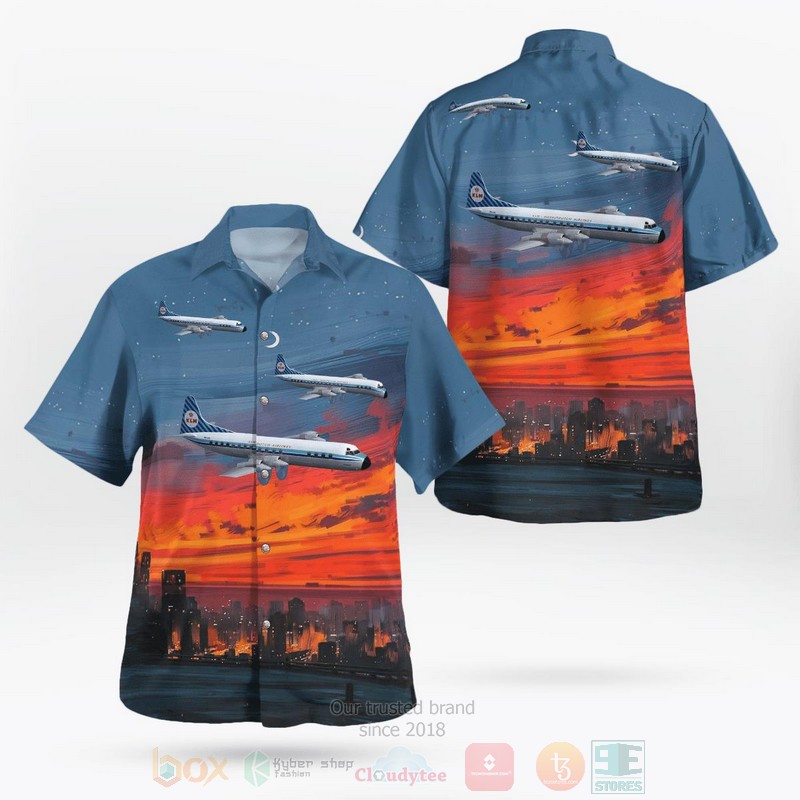 BEST KLM Royal Dutch Airlines Lockheed L-188 Electra 3D Aloha Shirt 1 BEST KLM Royal Dutch Airlines Lockheed L-188 Electra 3D Aloha Shirt word1
