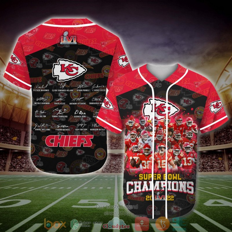 Kansas City Chiefs 22 NFL Super bowl champion Baseball Jersey Shirt word2