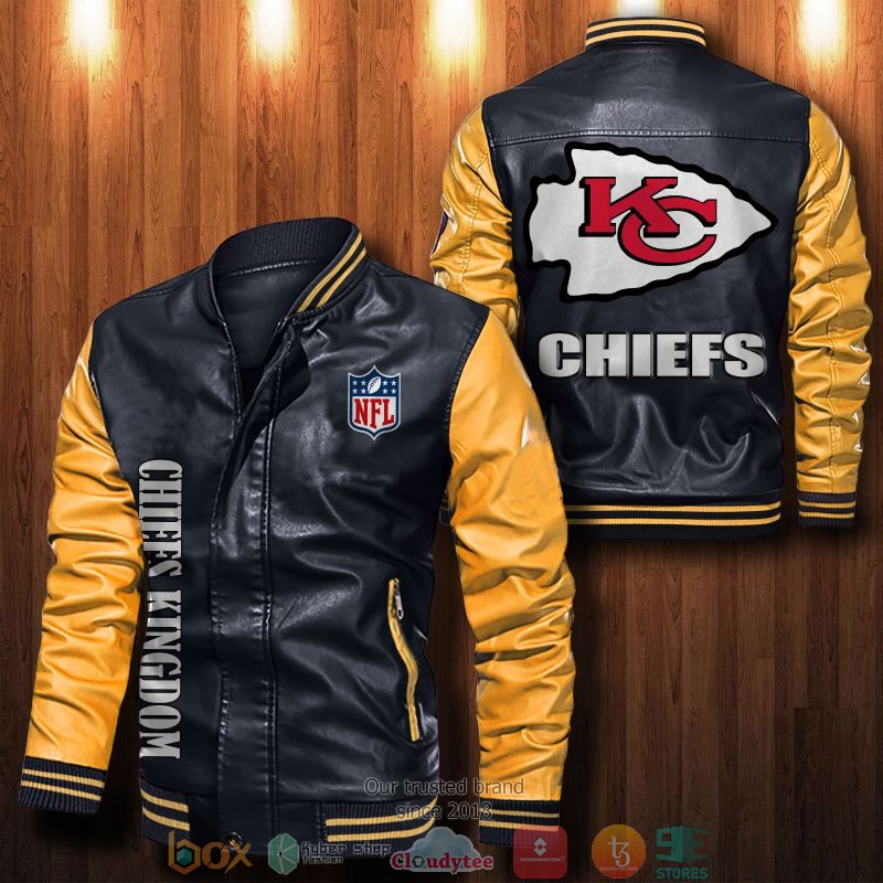 NEW Kansas City Chiefs Bomber Leather Jacket 4 NEW Kansas City Chiefs Bomber Leather Jacket word2