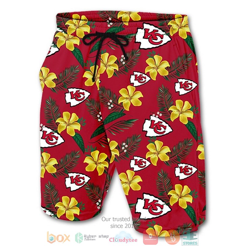 Kansas City Chiefs Hibiscus Hawaiian Shorts