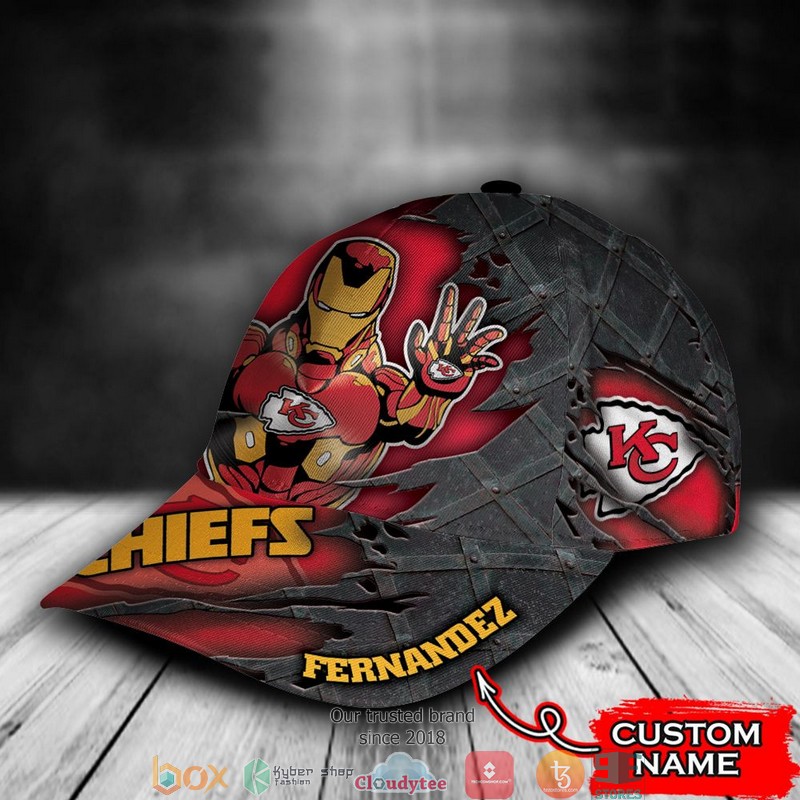 Kansas City Chiefs Iron Man NFL Custom Name Cap 3 Kansas City Chiefs Iron Man NFL Custom Name Cap word2