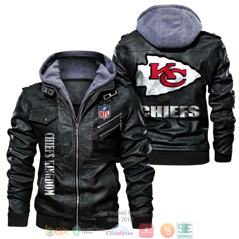 NEW Kansas City Chiefs PU Leather Jacket word3